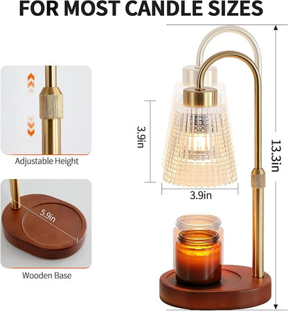 Antique Brass Candle Warmer Lamp WithTimer and Dimmer, Fragrance Electric Wax - Image 3