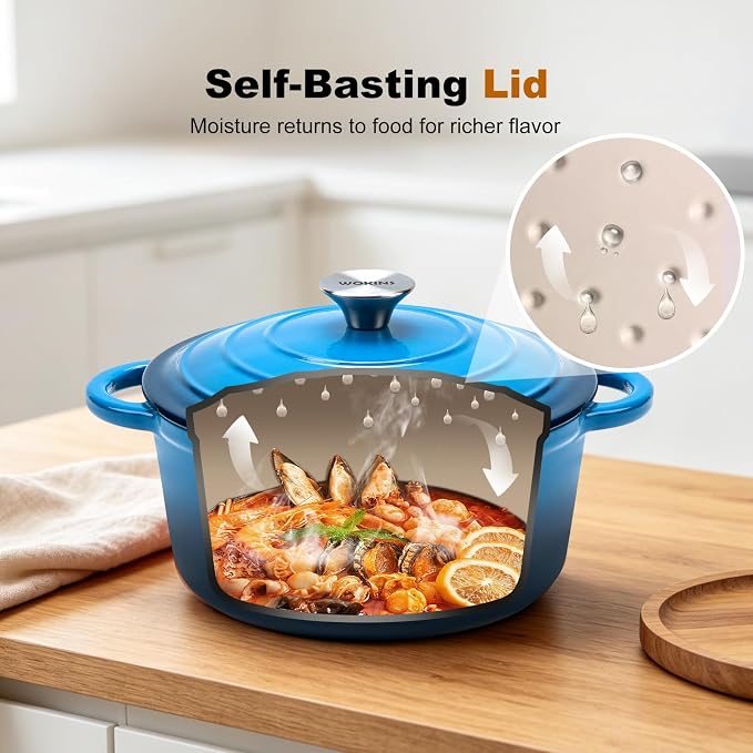 Enameled Cast Iron Dutch Oven - 7QT Pot - Image 4