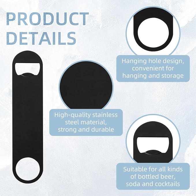 100 Pack Flat Beer Bottle Opener 7 inch Stainless Steel Flat Bottle Opener Beer - Image 3