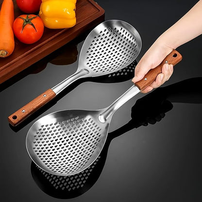Spider Strainer Colander with Wood Handle, Solid Stainless Steel Kitchen Utensil - Image 5
