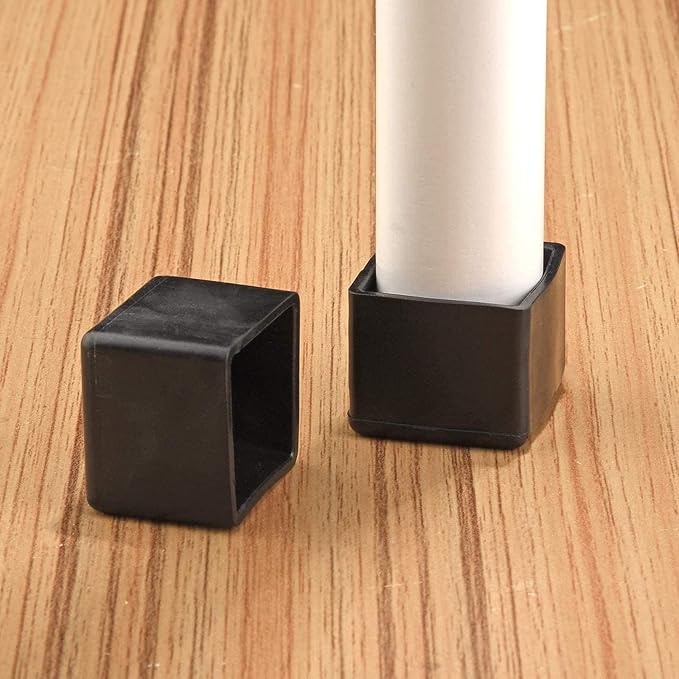 10 Pcs Black Square Anti-Slip Rubber Leg Tips Chair Leg Caps Furniture Floor - Image 9