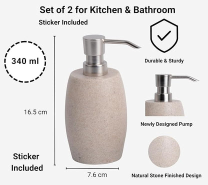 Clasin Home Sandstone Textured Resin Soap Dispenser - Image 3
