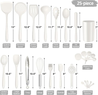 E-far Silicone Cooking Utensils Set, 25 Piece Kitchen Utensils - Image 2