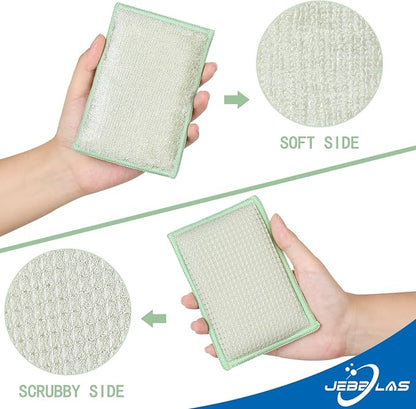 JEBBLAS 8Pack Bamboo Natural Kitchen Sponges Dish Sponge Cleaning Sponge Heavy - Image 4