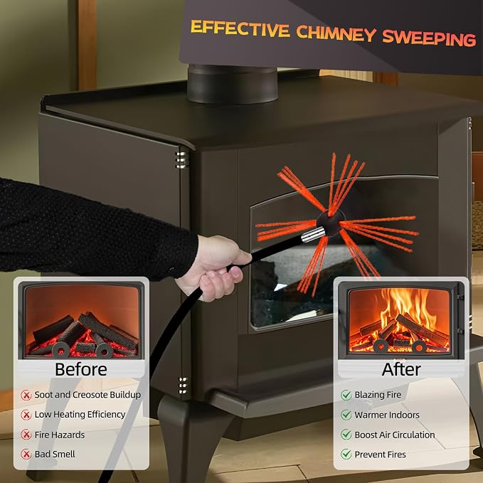 39 Feet Chimney Sweep Kit, Chimney Cleaning Kit - Image 5