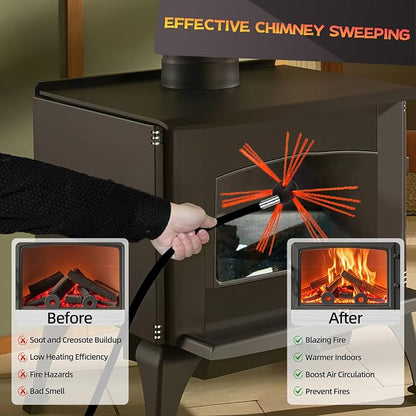 39 Feet Chimney Sweep Kit, Chimney Cleaning Kit - Image 5