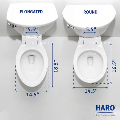 HARO | ROUND Toilet Seat | Heavy-Duty up to 550 lbs Capacity | Slow-Close-Seat - Image 6