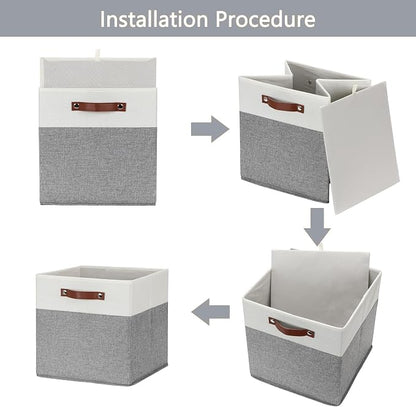 HNZIGE Fabric Storage Cubes 12x12 Cube Storage Bins, Decorative Cube Organizers - Image 5