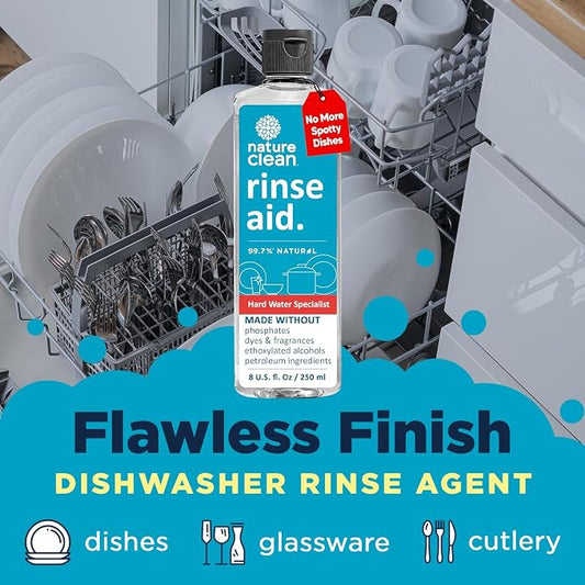 All Natural Dishwasher Rinse Aid Cleaner, Liquid Dishwasher Rinse Agent - Image 2