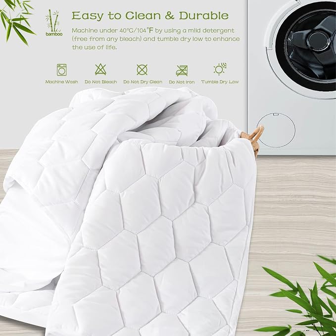 GRT California King Mattress Protector Waterproof, Rayon from Bamboo, Cooling - Image 6