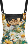 Daisy Clothespin Organizer Bag Shell Beach Clothespin Bags with Hanging Hook Waterproof Clothes Pin Storage Organizer with Large Opening Clothespin Bag for Clothesline Outdoor