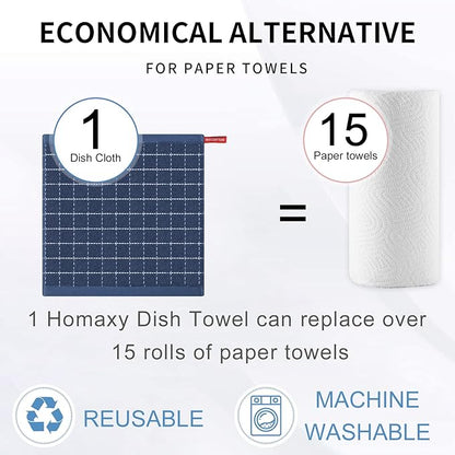 Homaxy 100% Cotton Terry Kitchen Dish Cloths, Ultra Soft and Absorbent Dish - Image 7