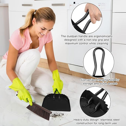 Heavy Duty Black Metal Dust Pan -Handheld Dustpan - Image 3