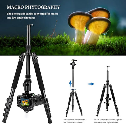 VICTIV 78" Tripod for Camera, Tall DSLR Tripod & Monopods, Professional Heavy Duty Tripod for Spotting Scopes, Binocular, Aluminum Camera Tripods Stand, Compatible with Canon Nikon Sony