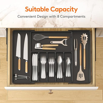 Lifewit Silverware Drawer Organizer, Expandable Utensil Tray - Image 3