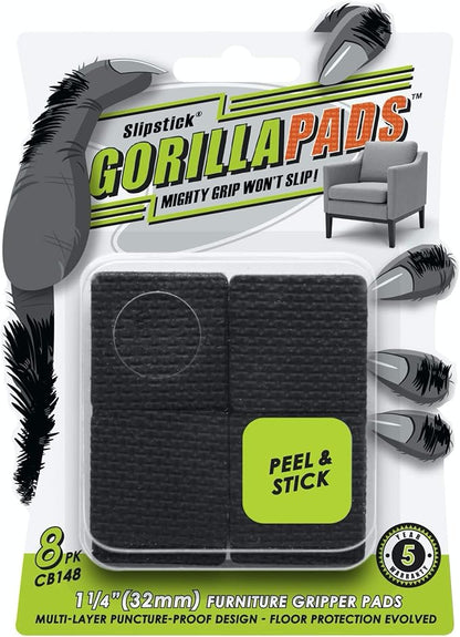 Slipstick GorillaPads CB148 Non Slip Furniture Pads/Rubber Gripper Feet Self by Slipstick