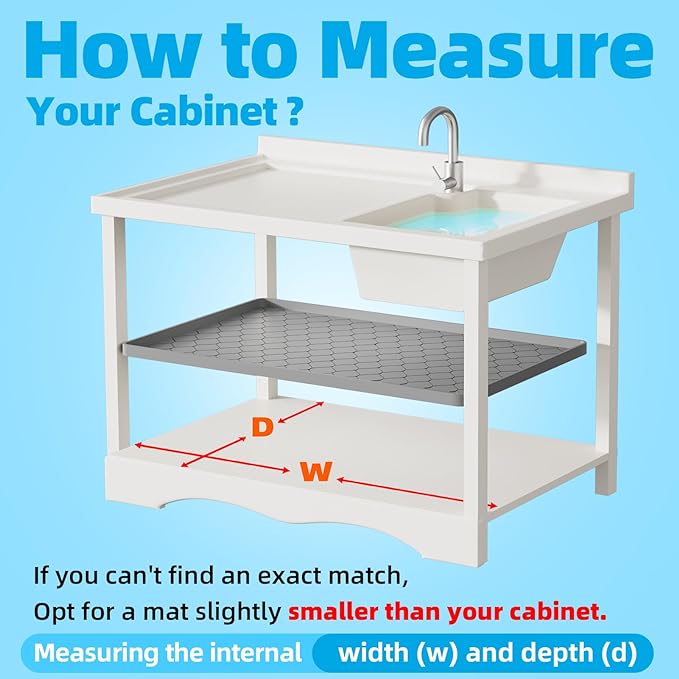 Winisok Silicone Under Sink Mat 37" x 22", Kitchen Essentials and Gadgets - Image 6