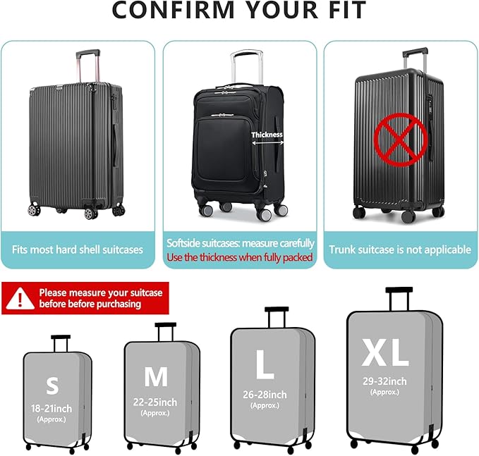 Travelkin Luggage Cover Suitcase Cover Suitcase Protector Fit 22-25 Inch Luggage