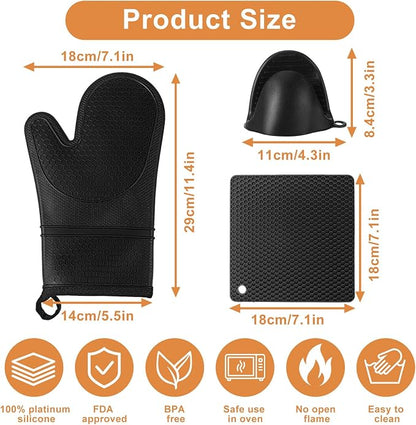 6 Pcs Oven Mitts and Pot Holders Sets - Image 2
