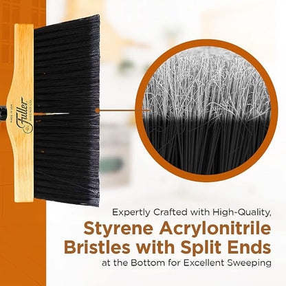 12” Upright Broom with 2 Piece Black Steel Threaded Handle - Image 4