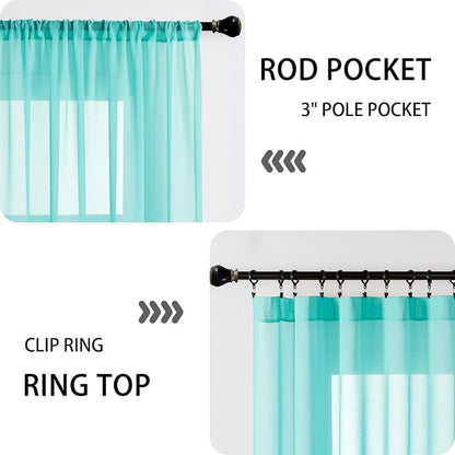 Tollpiz Sheer Door Curtain Closet Linen Textured Curtains Sheer Doorway Light - Image 5