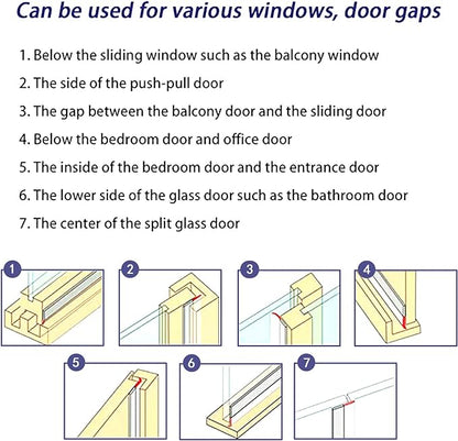TAROSE Weather Stripping, Silicone Door Seal Strip Door, Transparent 16 Feet - Image 3