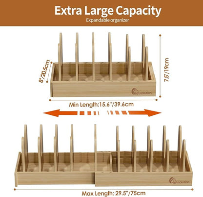 Housolution Bamboo Pot and Pan Organizer - Image 6