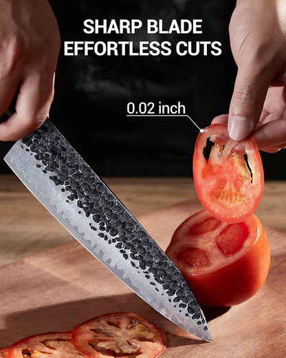 FAMCÜTE 8 Inch Japanese Knife, Hand Forged 5 Layers High Carbon 9CR18MOV Steel - Image 6