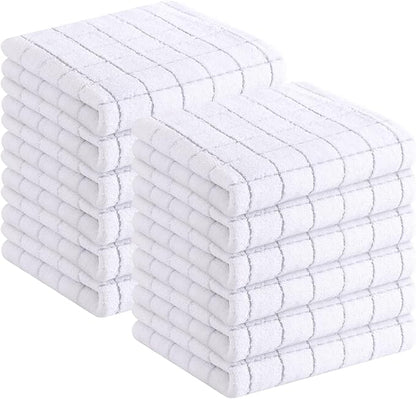 Homaxy 100% Cotton Terry Kitchen Towels, Checkered Designed, Soft and Super by Homaxy