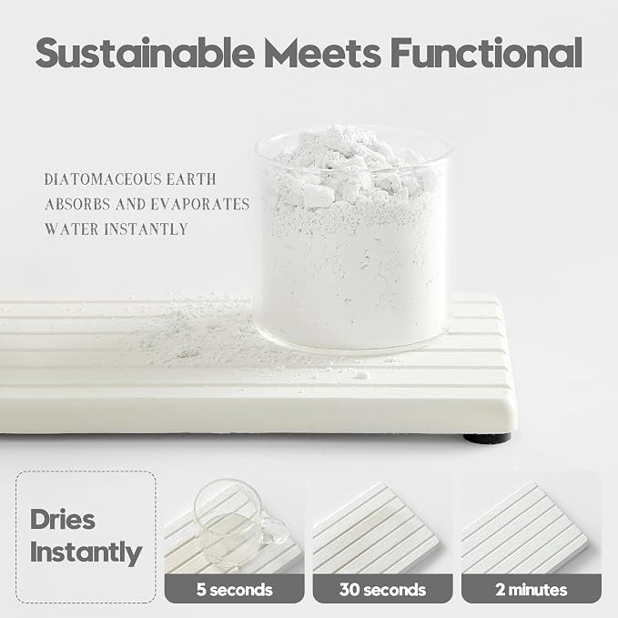 2PCS Water Absorbing Stone Drying Tray Mat - Image 6