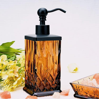 10Oz Amber Glass Soap Dispenser, Heavy Glass & Leak-Proof Rust-Resistant Pump - Image 2