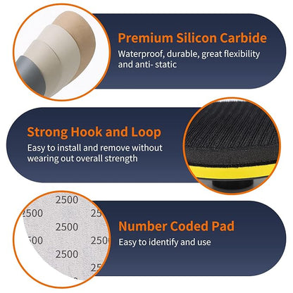 45PCS 5 Inch Wet Dry Sanding Discs Kit - Image 5