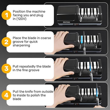 Enutogo Knife Sharpener, 3-Stage Electric Knife Sharpener - Image 5