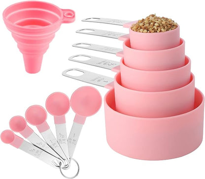 Measuring Cups and Spoons Set of Huygens Kitchen Gadgets 10 Pieces, Stackable by Huygens