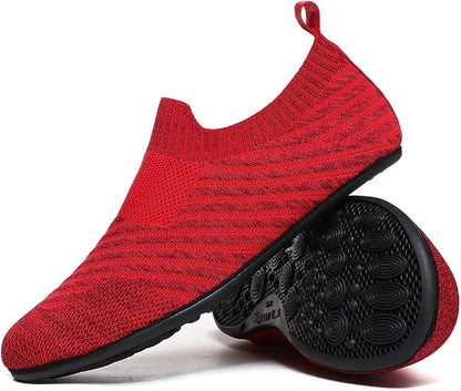 QZKDM Lightweight Slip on Grip Indoor House Slippers Barefoot Non Slip Home by QZKDM