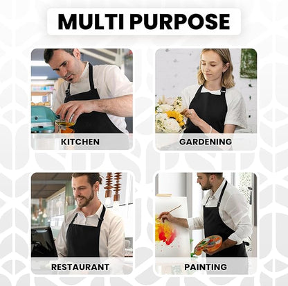 Adjustable Bib Apron 100% Polyester Kitchen Aprons Waterdrop Resistant Aprons - Image 6