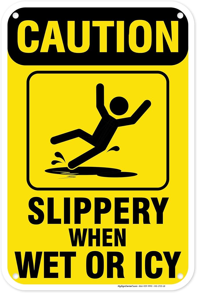 Caution Slippery When Wet Sign or ICY Sign, Indoor/Outdoor Use, USA MADE By My by MySignCenter