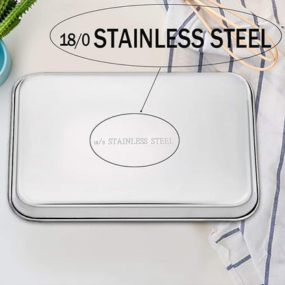 TeamFar Toaster Oven Pan, Stainless Steel Toaster Oven Tray Quarter Sheet Pan - Image 4