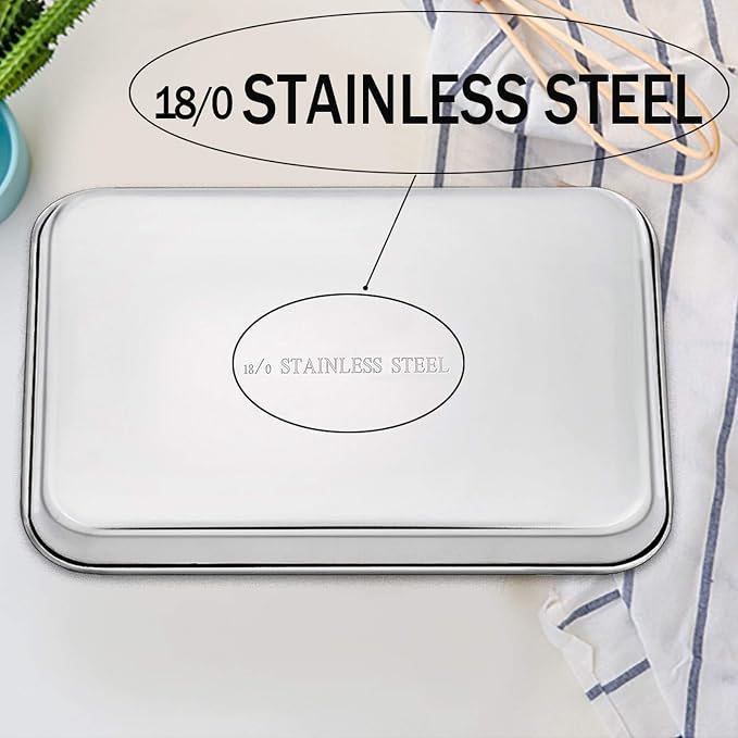 TeamFar Baking Sheet, Stainless Steel Baking Pan Cookie Sheet, Healthy & Non - Image 5