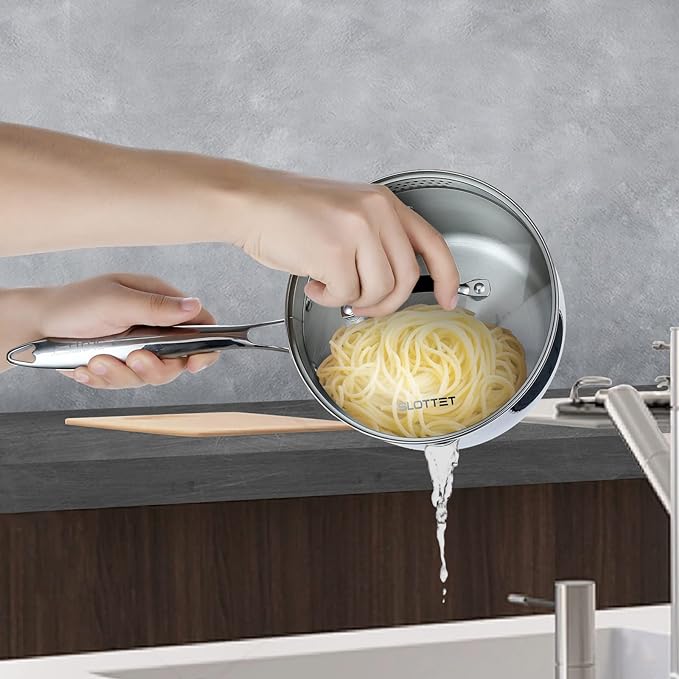 SLOTTET 3.5 Quart Stainless Steel Saucepan - Image 3