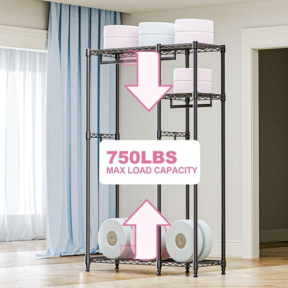 Heavy Duty Rolling Garment Rack 3 Tiers Adjustable Wire Shelving Clothes Rack - Image 4