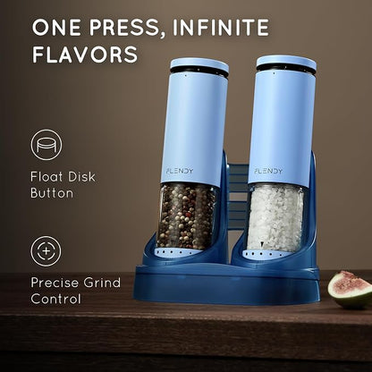 Flendy Electric Salt and Pepper Grinder Set Rechargeable, Automatic Salt and - Image 2