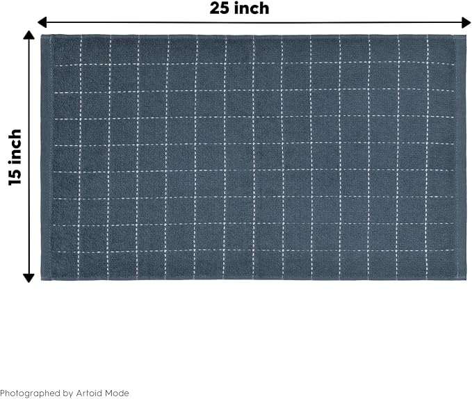 Artoid Mode Checkered Designed Cotton Grey Terry Kitchen Dish Towels, 15x25 - Image 7
