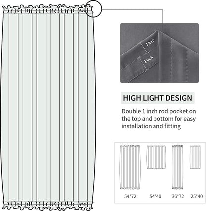 DWCN French Door Curtains – Rod Pocket Thermal Blackout Curtain - Image 3