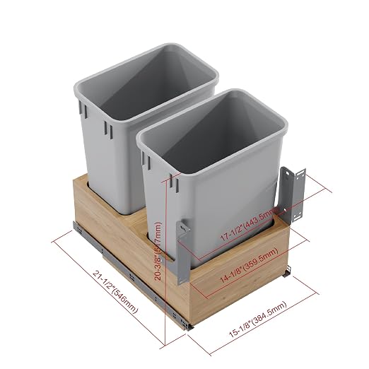 Dowell Double 35Qt Undermount Trash Pull-Out Waste Container - Image 6