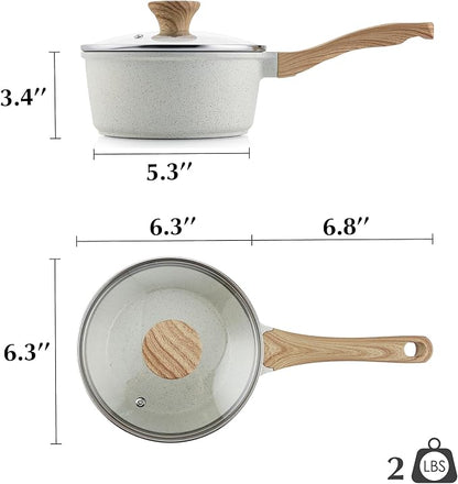 SENSARTE White Ceramic Nonstick Saucepan - Image 9