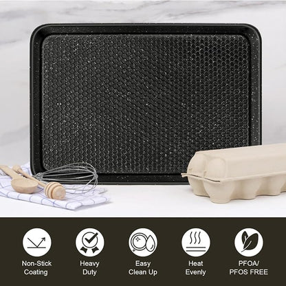 Wildone 2 Pack Half Sheet Baking Pans, Honeycomb Embossed Nonstick Baking Sheet - Image 7