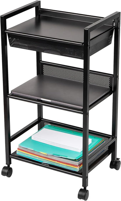 Mind Reader Cart with Covered Compartment, Office Organizer, 15.5" L x 11" W x - Image 5