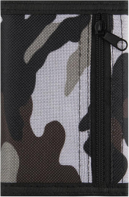 NEICY RFID Blocking Canvas Wallet for Men and Women - Camo Trifold Outdoor Sports Wallets with Magic Sticker for Teen Kids (Camo Grey02)