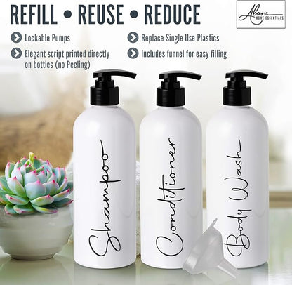 Alora 32oz Reusable Shampoo and Conditioner Bottles - Image 3